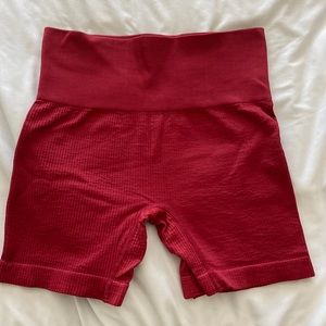 Red biker shorts